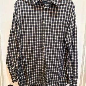 Banana Republic Black and White Checkered Dress Shirt